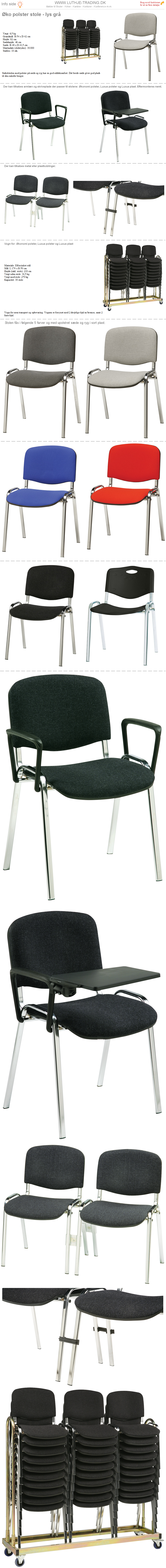 Stabelstole Øko polster lys grå