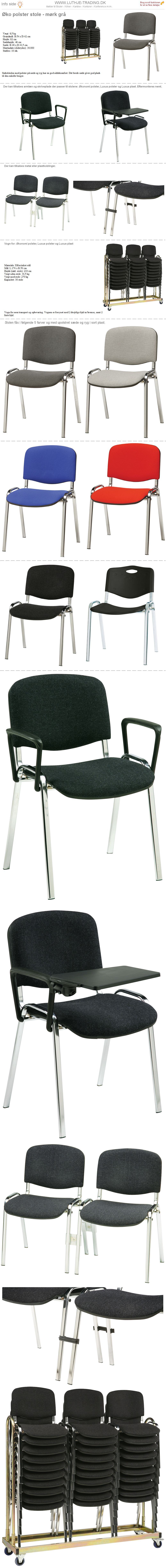 Stabelstole Øko polster mørk grå